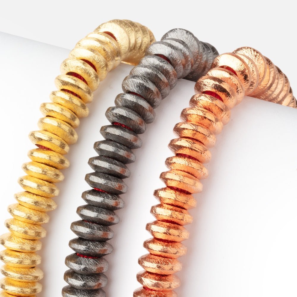 10mm Brushed Large Hole Disc Beads