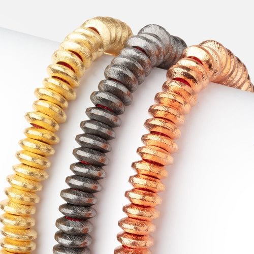 10mm Brushed Large Hole Disc Beads