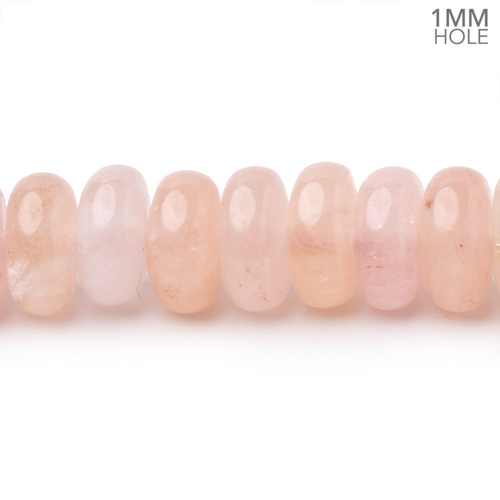 10mm Morganite Plain Rondelle Beads 16 inch 75 pieces AA 1mm hole