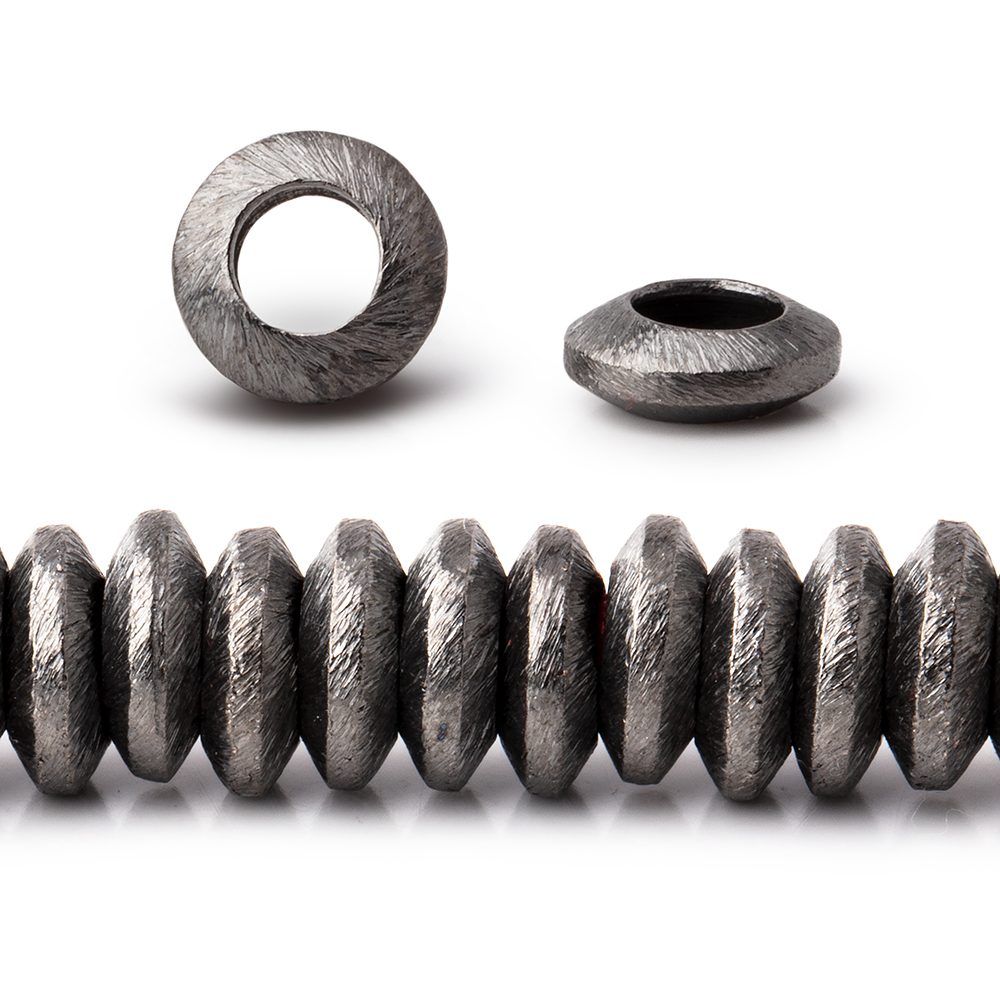 10mm Brushed Large Hole Disc Beads