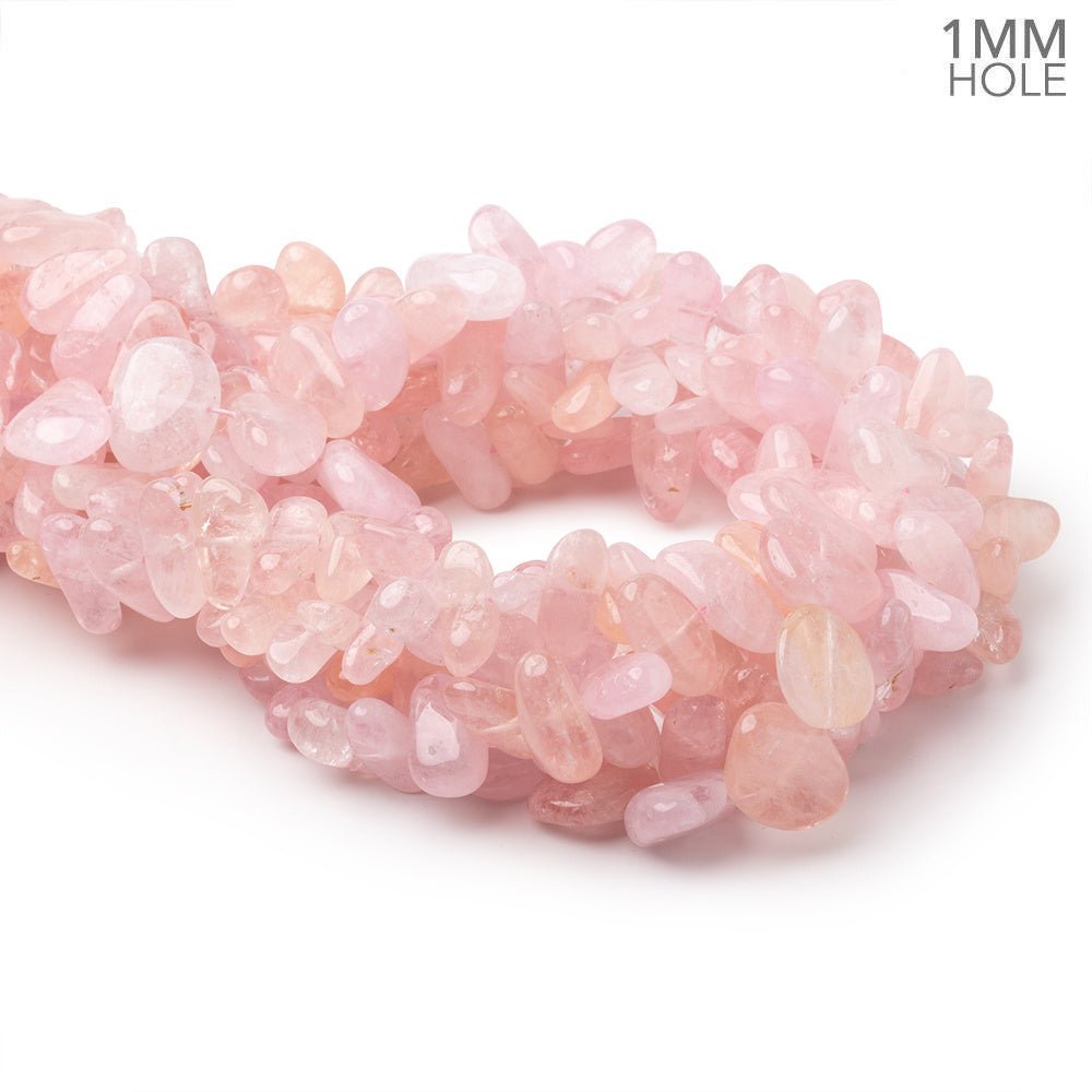 13-20mm Morganite Plain Nugget 15.5 inch 35 Beads 1mm Drill Hole