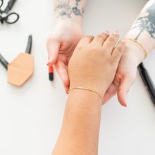 Load image into Gallery viewer, Brittany Permanent Jewelry Chain, Dapped Bar Design, Bar with Small Links, Available in Gold Filled and Silver
