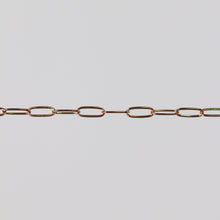 Load image into Gallery viewer, Chloe Permanent Jewelry Chain, Oval Cable Design, Flat Oval Links, Available in Gold Options and Silver
