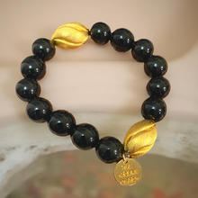 Load image into Gallery viewer, Black Spinel Protection Mantra Bracelet
