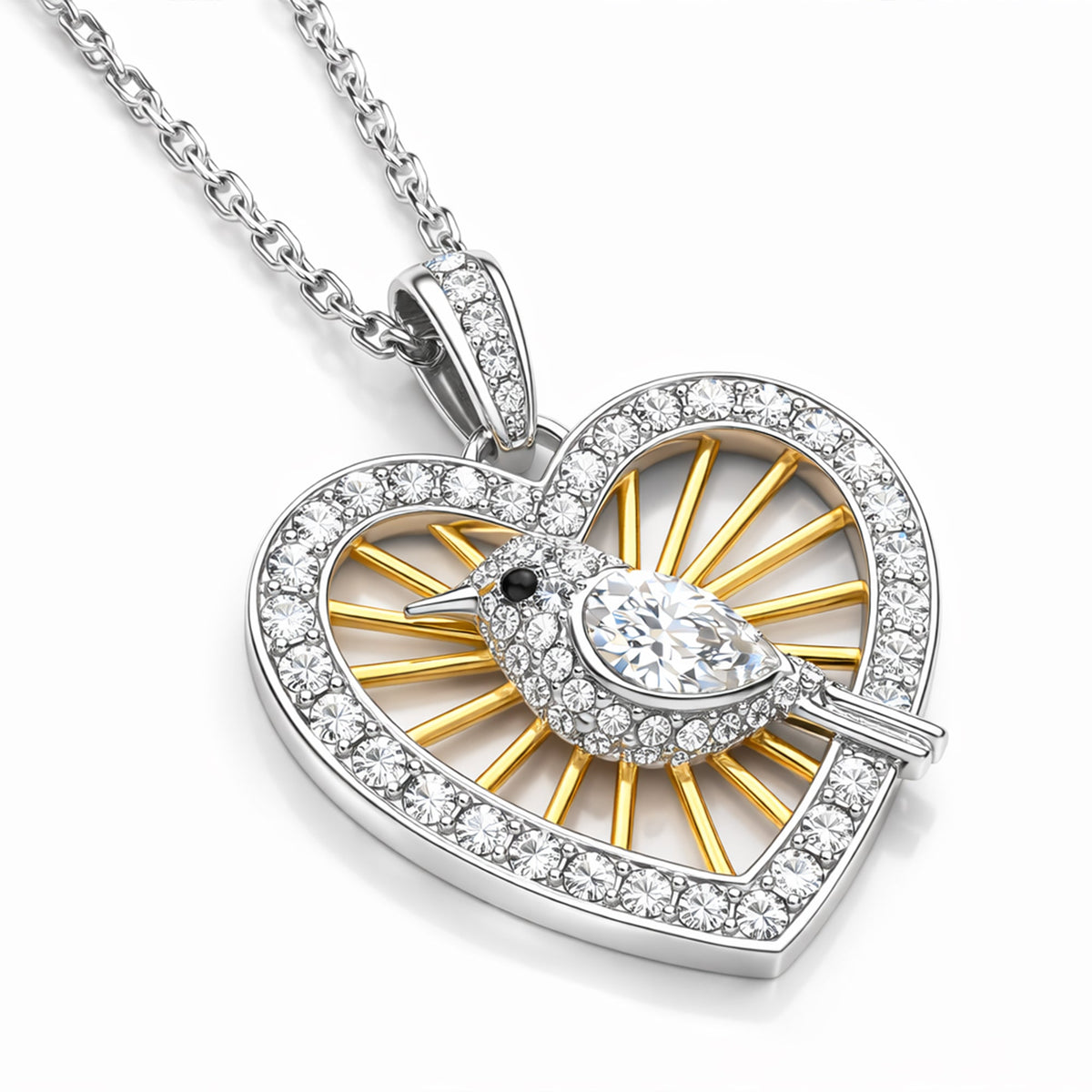 Little Bird Heart Necklace for Women