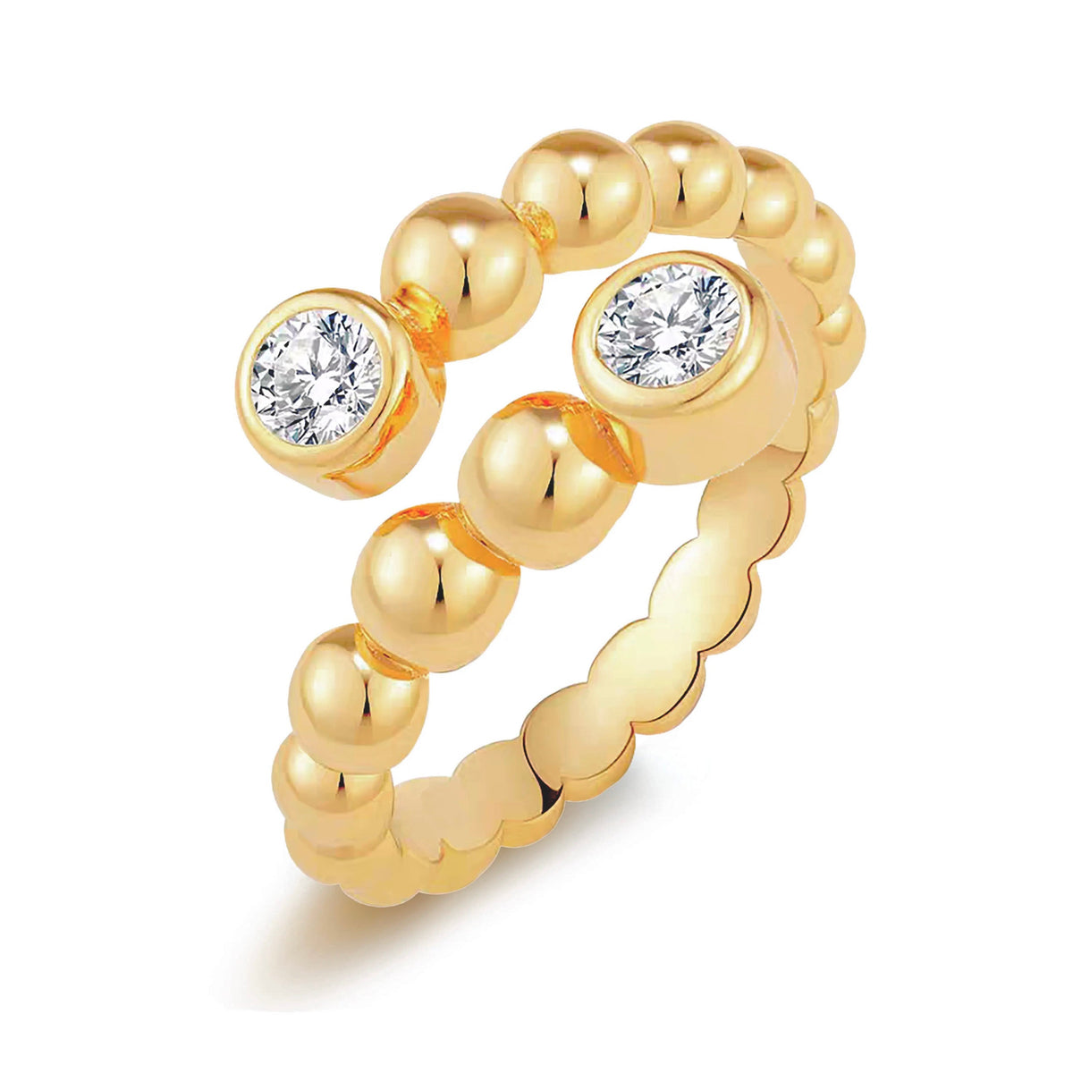 Skylar Bezel Beaded Ring