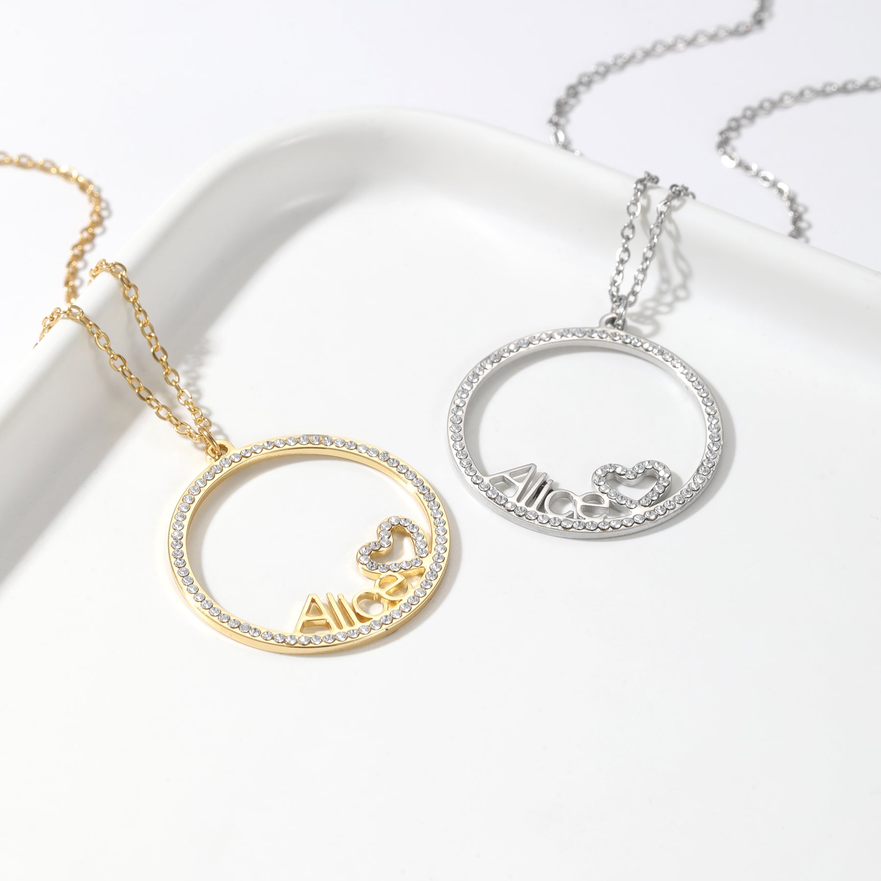 Iced Halo Name Necklace