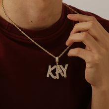 Load image into Gallery viewer, Men's Iced Out Baguette Name Pendant

