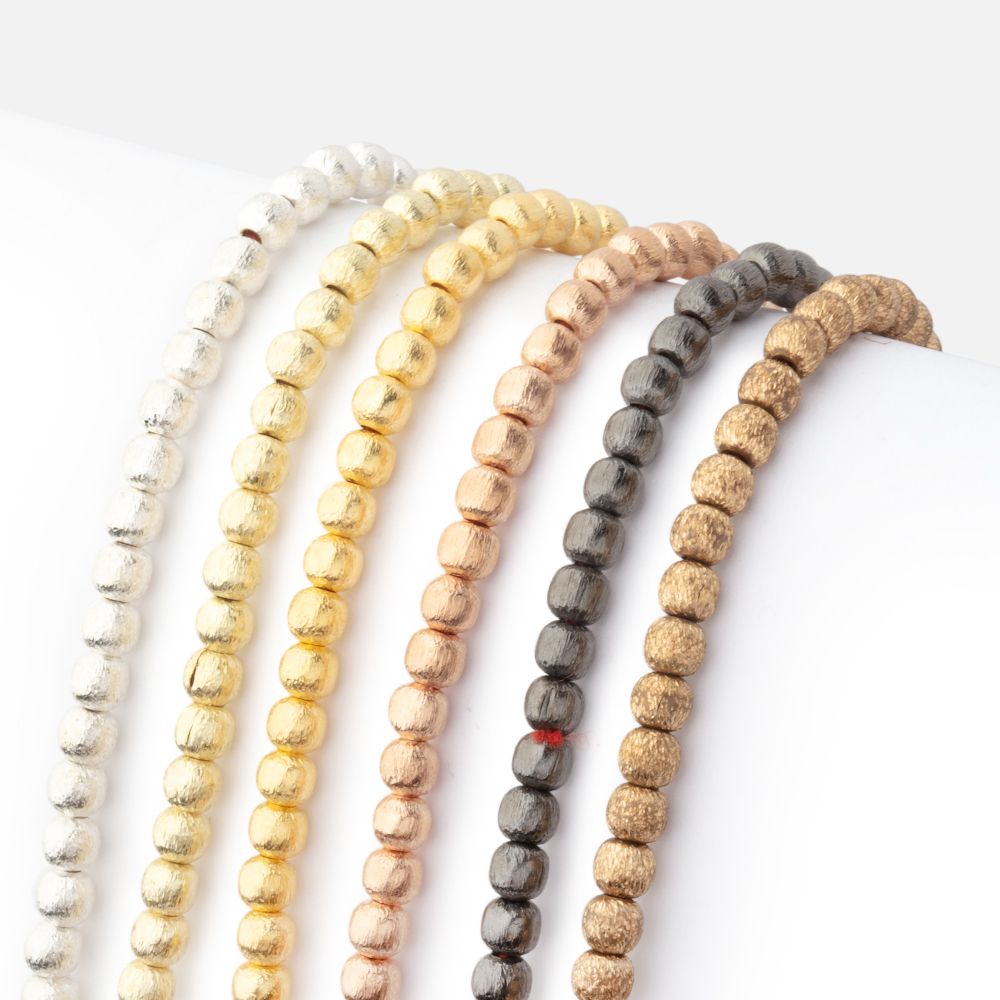 3mm Brushed Round Beads