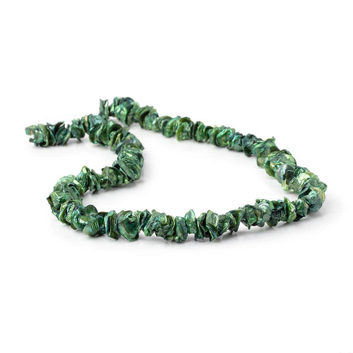 8-10mm Forest Green Center Drill Keshi Freshwater Pearl 14.5 inch 172 Beads