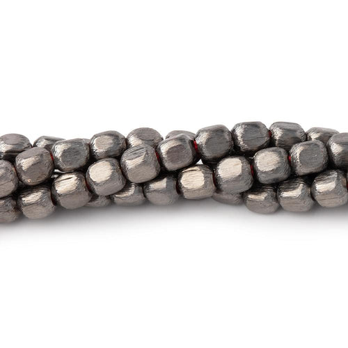 4mm Brushed Cube Beads with Rounded Corners