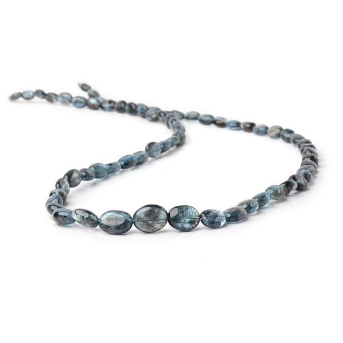 4.5-10mm Moss Aquamarine Plain Oval Beads 18 inch 68 pieces