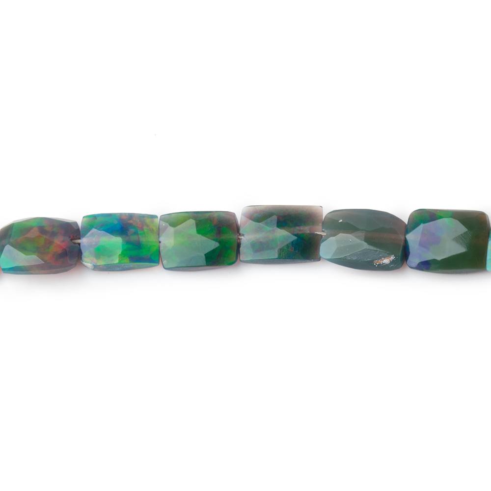 4.5-5.5mm Black Ethiopian Opal Faceted Rectangle 6 inch 22 Beads AA