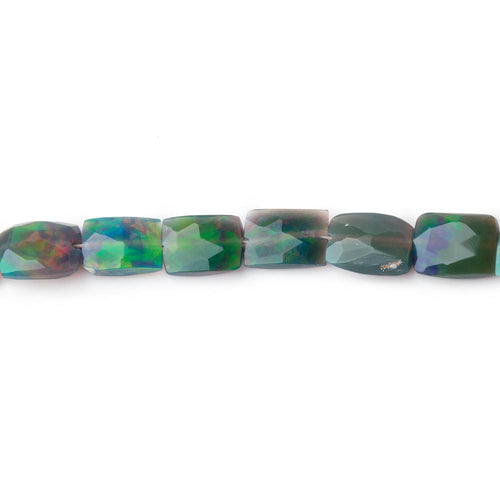 4.5-5.5mm Black Ethiopian Opal Faceted Rectangle 6 inch 22 Beads AA