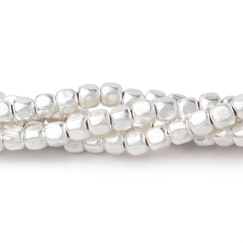 4mm Brushed Cube Beads with Rounded Corners