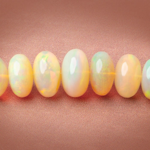 5-13mm Golden Ethiopian Opal Plain Rondelle 20 inch 100 Beads AAA