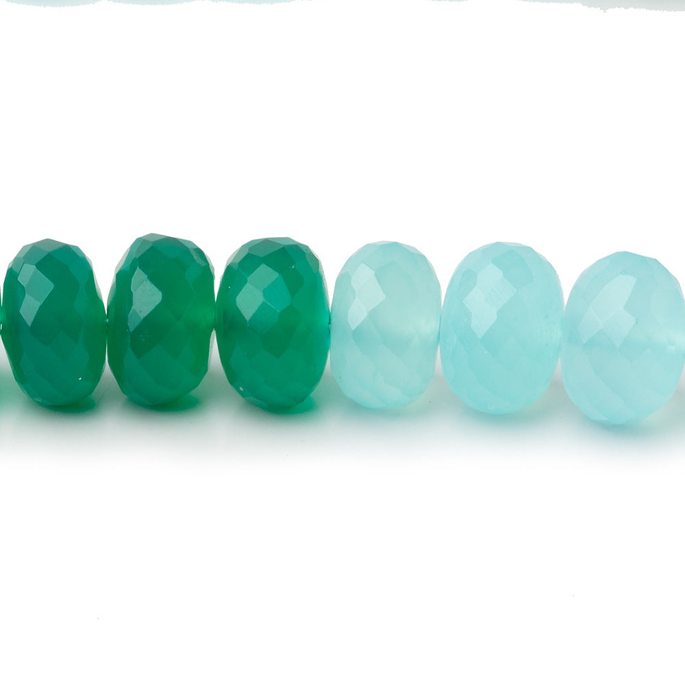9mm Multi Color Chalcedony Faceted Rondelle 15.5 inch 65 Beads