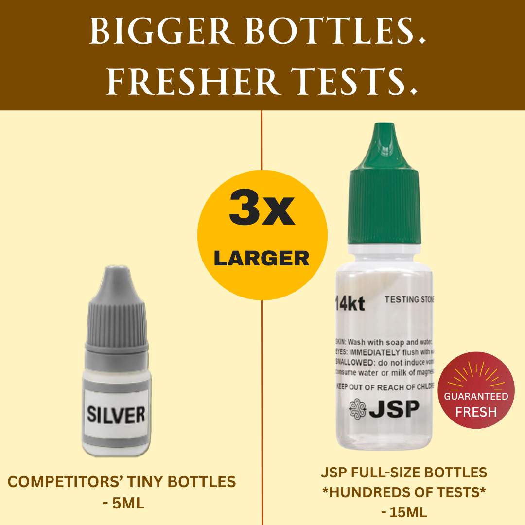 Gold Silver Platinum Testing Kit - Test 9K 10K 12K 14k 18K 22K 999 925 Sterling