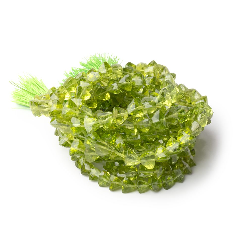 5.5-6mm Peridot Faceted Trillion Beads 16 inch 75 pieces AA