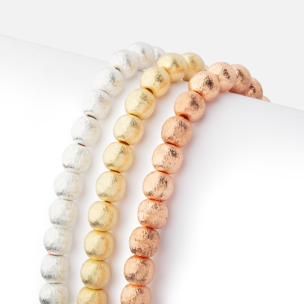 6mm Brushed Round Beads