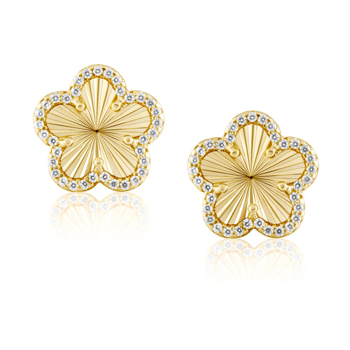 Adeline Pave Outline Clover Studs