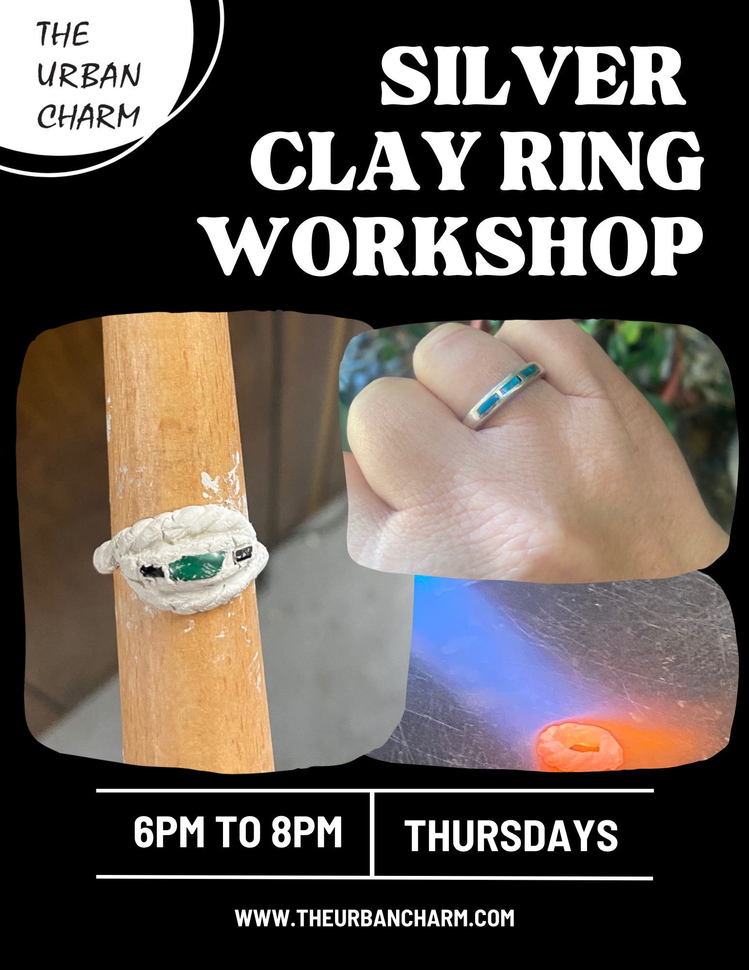Silver Clay Jewelry Making - THURSDAY, DECEMBER 18th from 6pm to 8pm