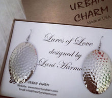 Load image into Gallery viewer, Hammered Oval Domed Dangle Earrings
