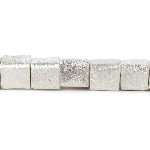 8mm Brushed Cube Beads