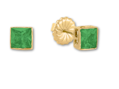Princess Cut Stud Earrings – 6mm & 8mm | 18k Gold or White Gold Finish