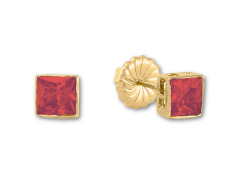 Princess Cut Stud Earrings – 6mm & 8mm | 18k Gold or White Gold Finish