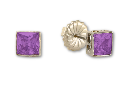 Princess Cut Stud Earrings – 6mm & 8mm | 18k Gold or White Gold Finish