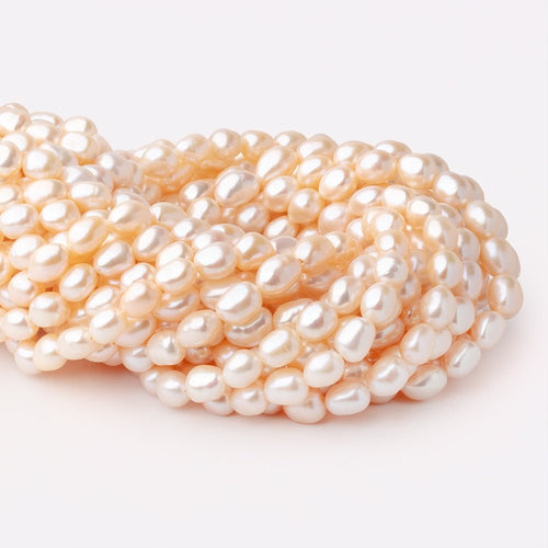 9.5-10.5mm Peach Baroque Freshwater Pearls 15.5 inch 35 Beads