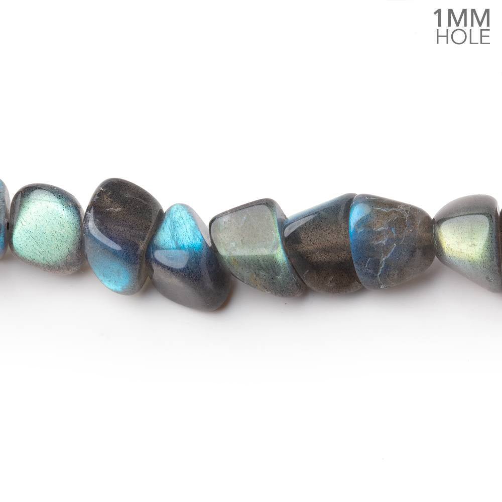 9x8-12x10mm Labradorite Plain Nugget 16 inch 41 Beads 1mm Hole