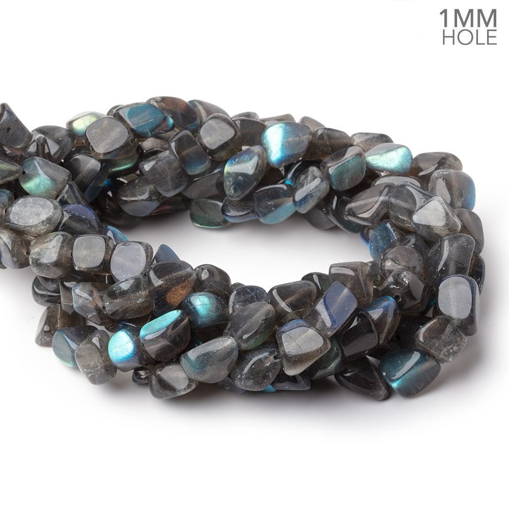 9x8-12x10mm Labradorite Plain Nugget 16 inch 41 Beads 1mm Hole