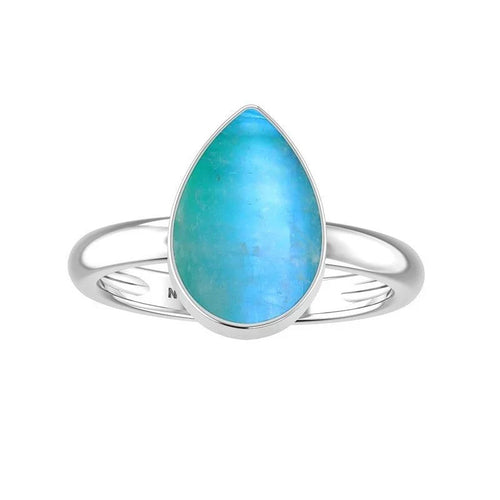 Blue Rainbow Moonstone Ring $60.00