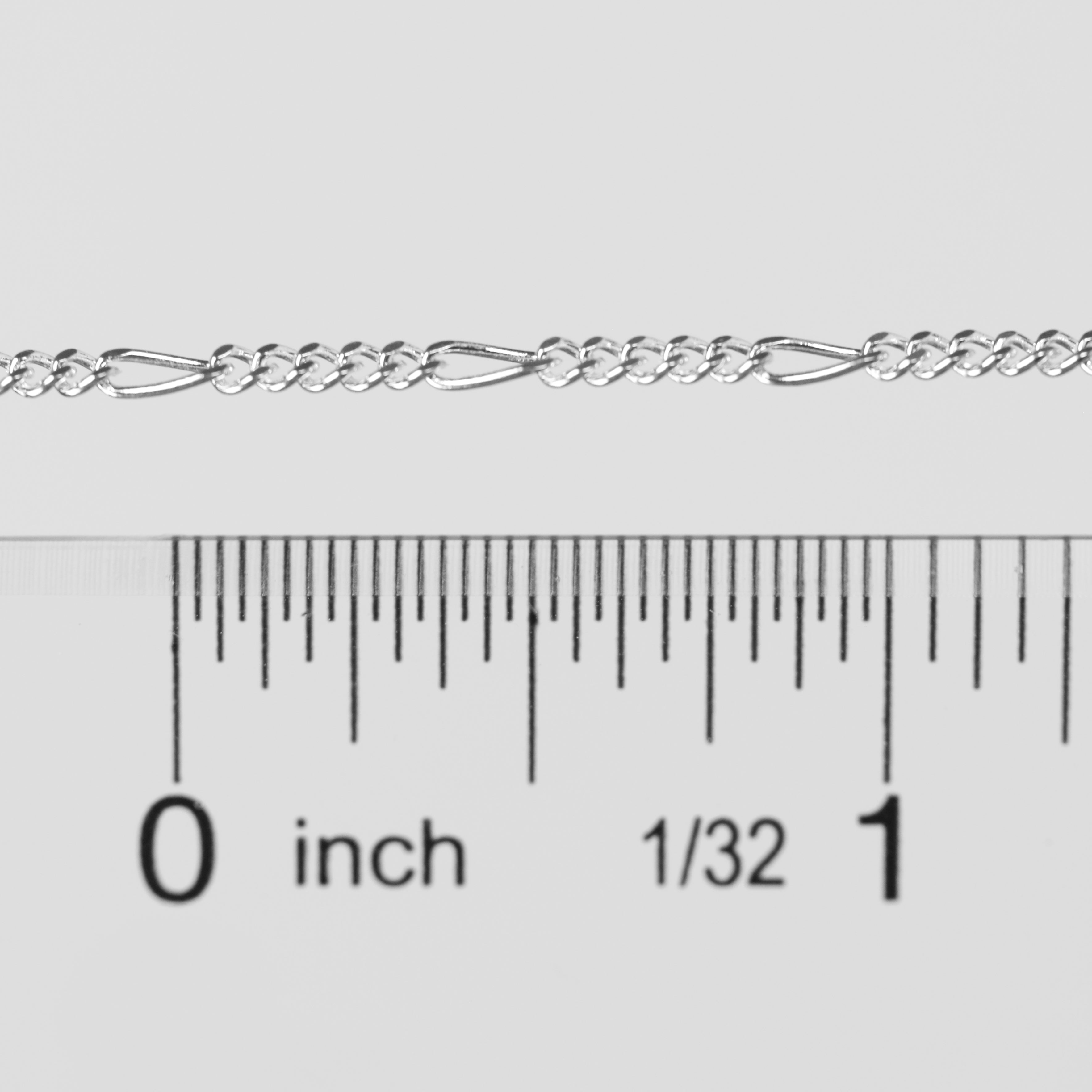 Charlie Permanent Jewelry Chain, Figaro Design, Lie Flat Links, Available in Gold Options and Sterling Silver