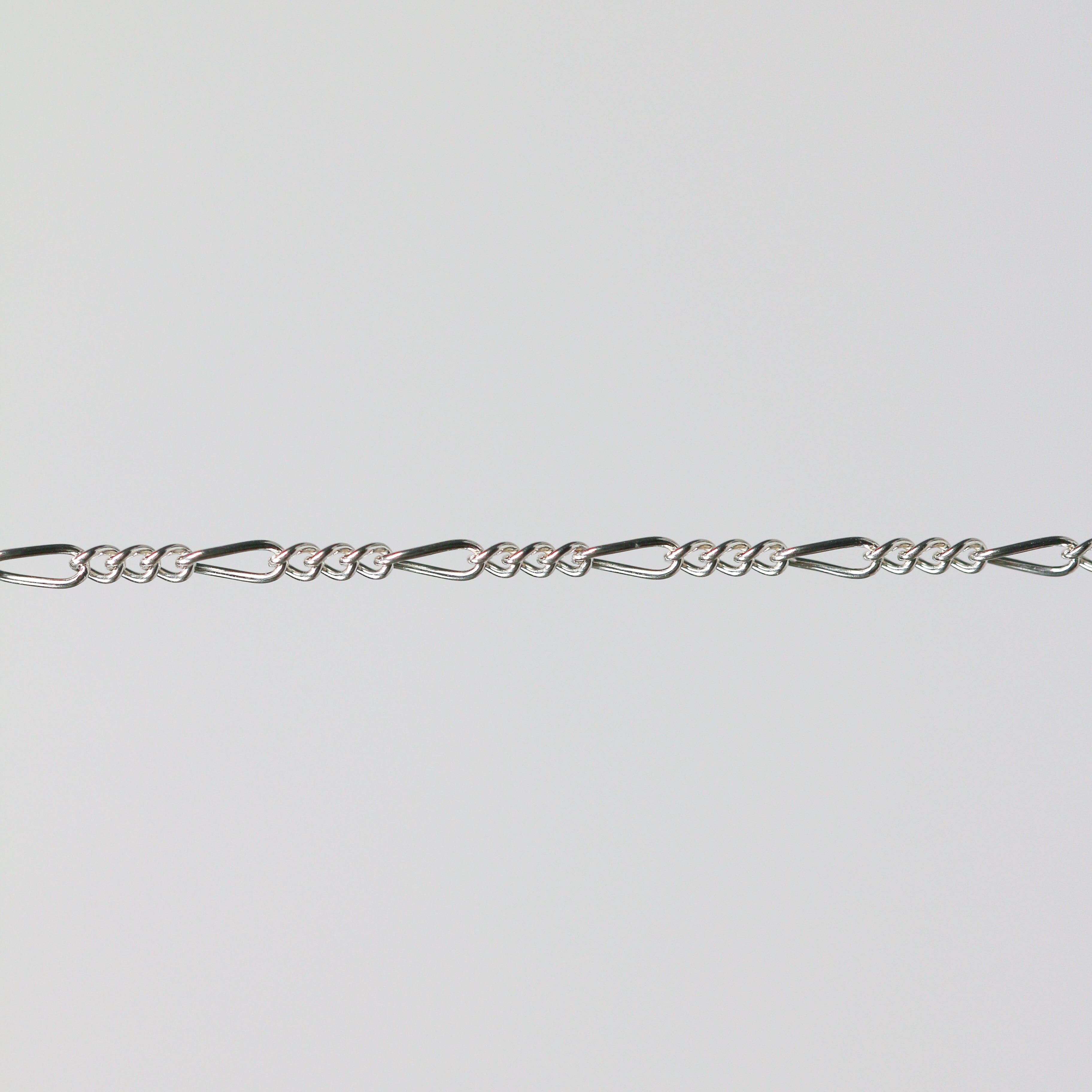 Charlie Permanent Jewelry Chain, Figaro Design, Lie Flat Links, Available in Gold Options and Sterling Silver