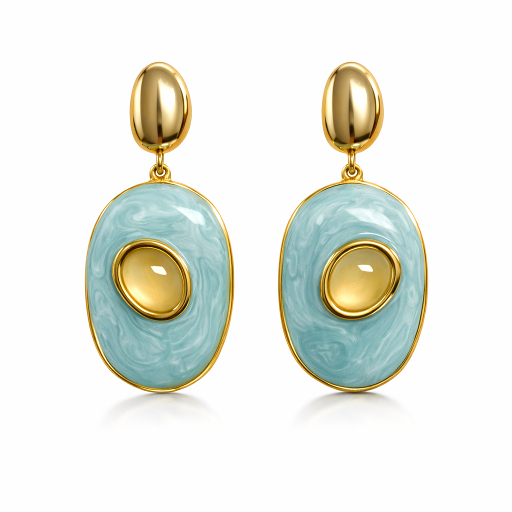 Glenda Light Blue Drop Earring