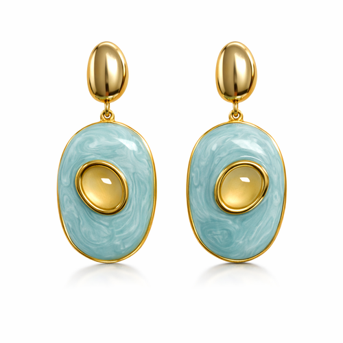 Glenda Light Blue Drop Earring