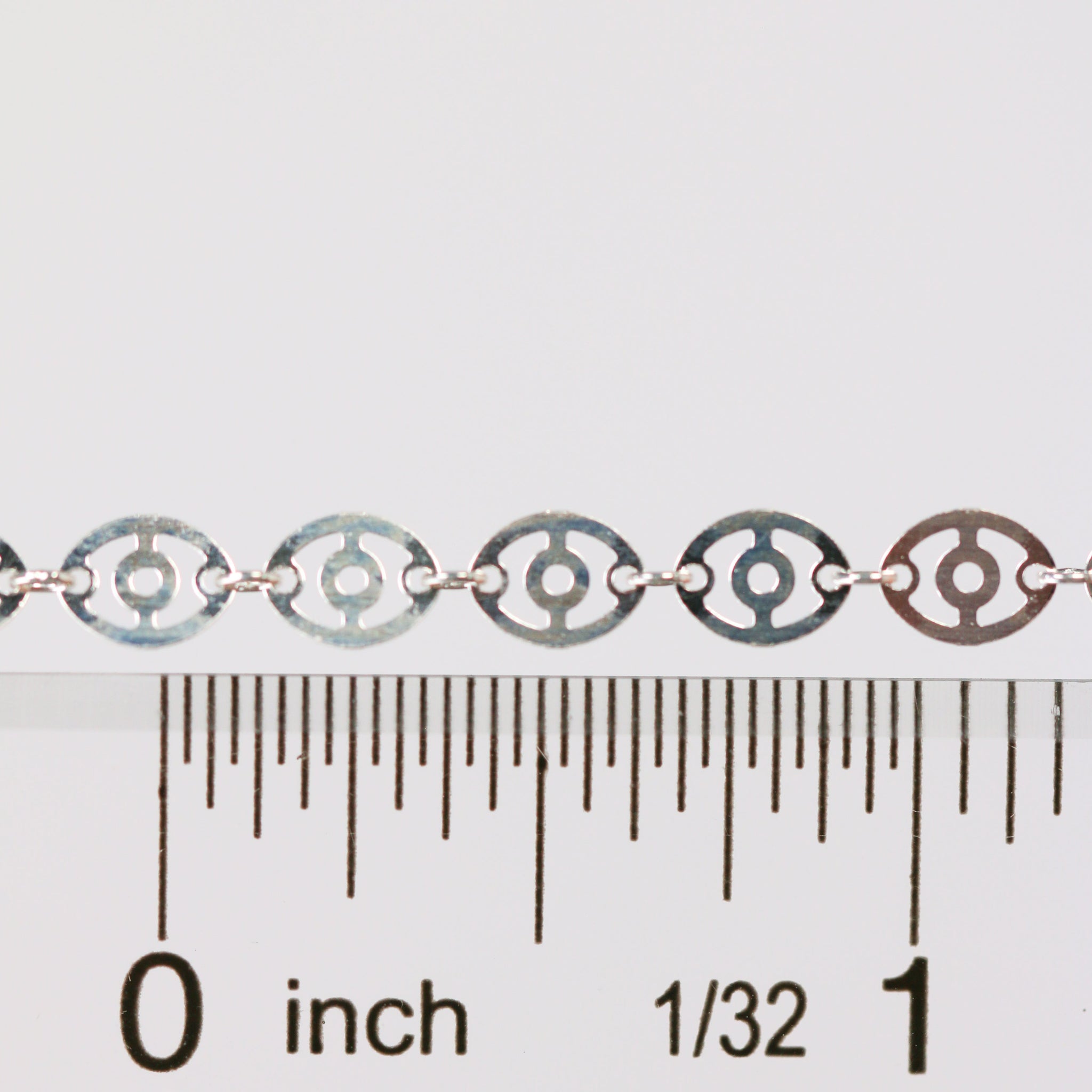 Carlotta Permanent Jewelry Chain, Oval Disc Design, Oval Small Hole Links, Available in Sterling Silver