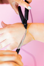 Load image into Gallery viewer, Bryce Permanent Jewelry Chain, Dapped Oval Design, Small Round Links, Available in Gold Filled and Silver
