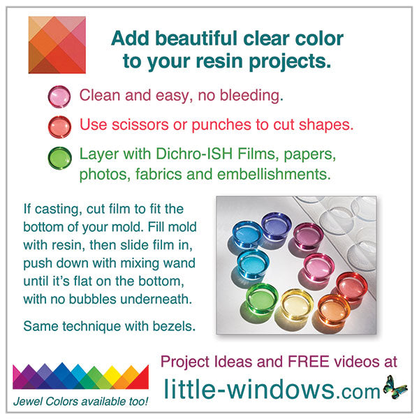 Resin Color Film - Pretty Pale Tints - the easy, clean way to color resin