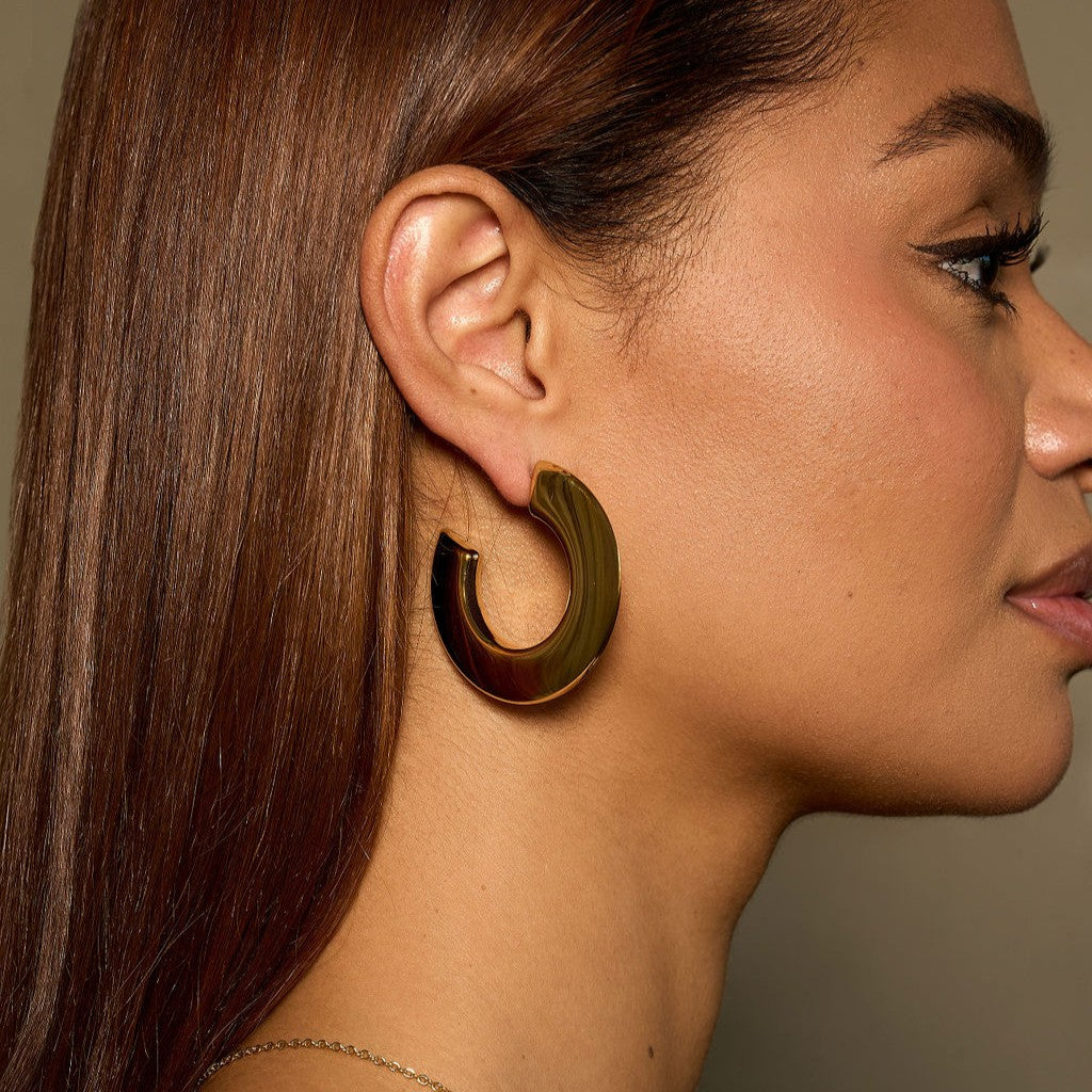Sleek Arc Hoop Earrings