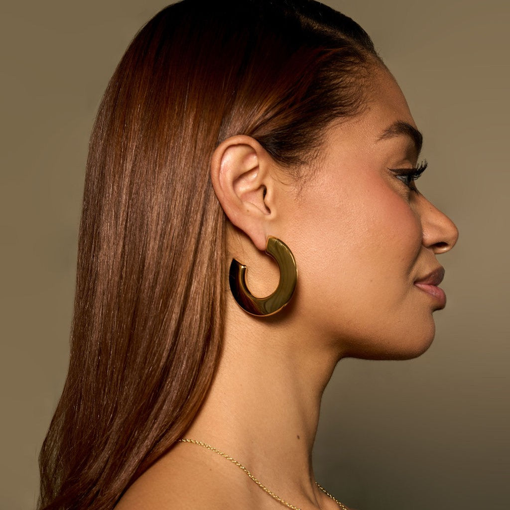 Sleek Arc Hoop Earrings