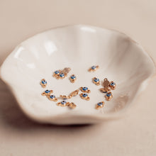 Load image into Gallery viewer, Evil Eye Design Auburn Connectors | 4 Pack | 14K Gold Filled Yellow and .925 Sterling Silver
