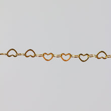 Load image into Gallery viewer, Ella Permanent Jewelry Chain, Flat Heart Design, Flat Heart Links, Available in Gold Options
