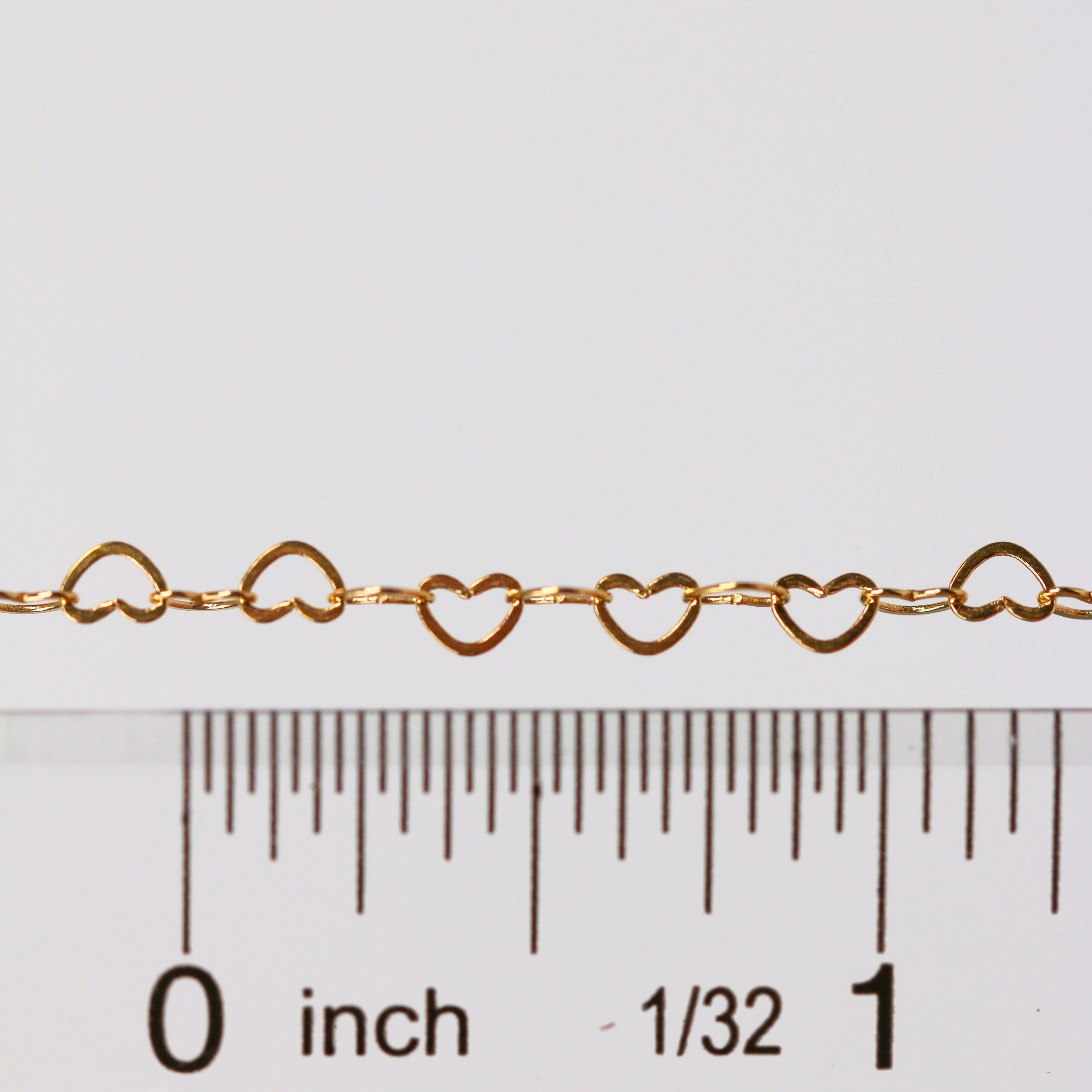Ella Permanent Jewelry Chain, Flat Heart Design, Flat Heart Links, Available in Gold Options