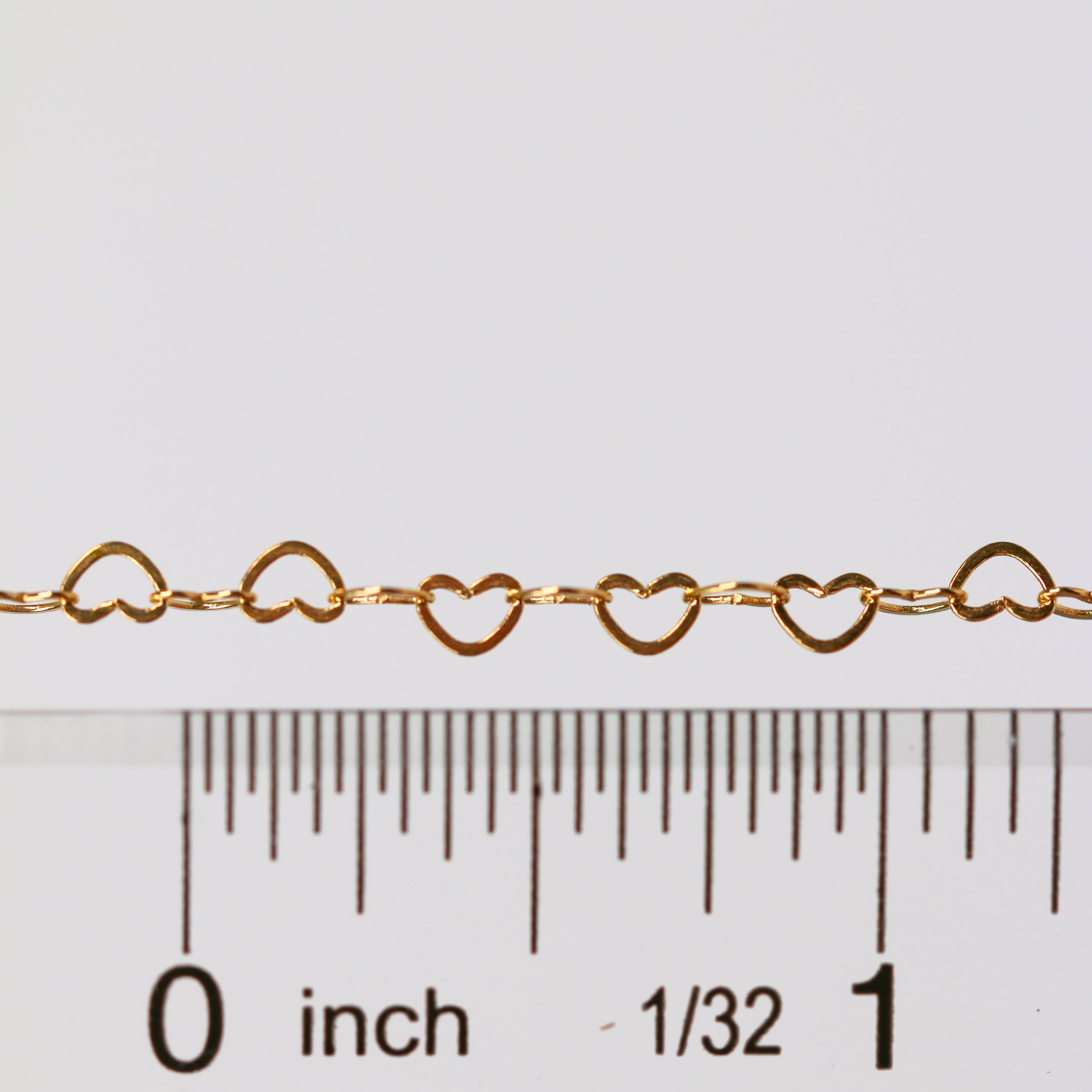 Ella Permanent Jewelry Chain, Flat Heart Design, Flat Heart Links, Available in Gold Options