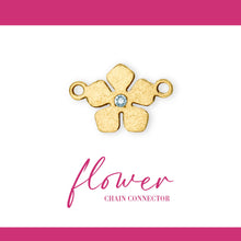 Load image into Gallery viewer, Flower Connector | 14K Gold Filled Yellow | 7.5mm | White Gemstone | 4pk
