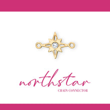 Load image into Gallery viewer, Northstar Connector | 14K Gold Filled Yellow | 10mm | White Gemstone | 4pk

